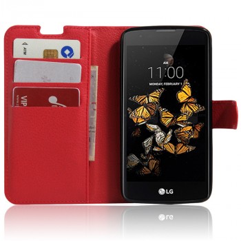Чехол портмоне подставка с защелкой для LG K8 Красный