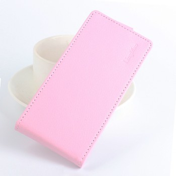Чехол вертикальная книжка на силиконовой основе с магнитной застежкой с отделением для карт для LG K8 Розовый