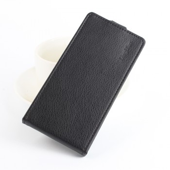 Чехол вертикальная книжка на силиконовой основе с магнитной застежкой с отделением для карт для LG K8 Черный