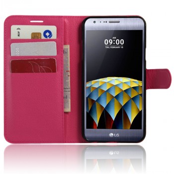 Чехол портмоне подставка с защелкой для LG X cam Пурпурный