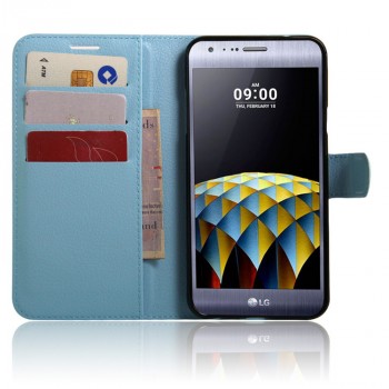 Чехол портмоне подставка с защелкой для LG X cam Голубой
