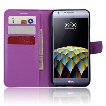 Чехол портмоне подставка с защелкой для LG X cam Фиолетовый