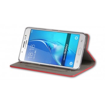 Винтажный чехол флип подставка на присоске с отделением для карты для Samsung Galaxy J5 (2016) Красный