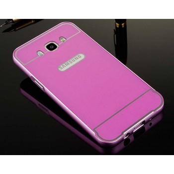Двухкомпонентный чехол с металлическим бампером и поликарбонатной накладкой для Samsung Galaxy J5 (2016) Пурпурный