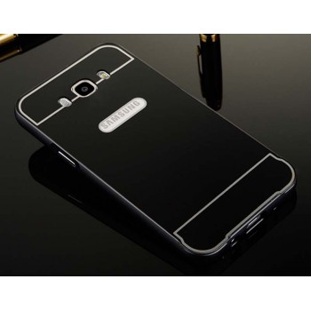 Двухкомпонентный чехол с металлическим бампером и поликарбонатной накладкой для Samsung Galaxy J5 (2016) Черный