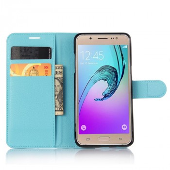 Чехол портмоне подставка с защелкой для Samsung Galaxy J5 (2016) Голубой