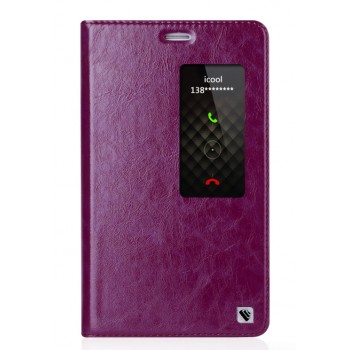 Вощеный чехол подставка с окном вызова на силиконовой основе на присоске для Huawei MediaPad X2 Фиолетовый