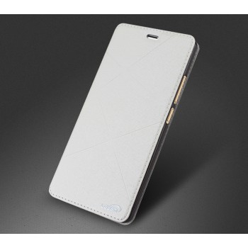 Чехол флип подставка на силиконовой основе текстура Линии для Meizu M3 Note Белый