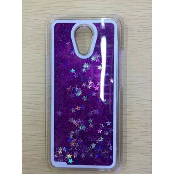 Пластиковый матовый полупрозрачный чехол с внутренней аква аппликацией для Meizu M2 Note Фиолетовый