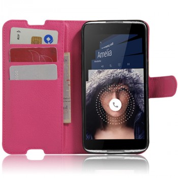 Чехол портмоне подставка с защелкой для Alcatel Idol 4/BlackBerry DTEK50 Пурпурный