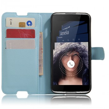 Чехол портмоне подставка с защелкой для Alcatel Idol 4/BlackBerry DTEK50 Голубой