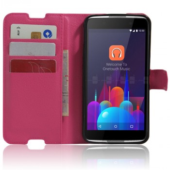 Чехол портмоне подставка с защелкой для Alcatel Idol 4S Пурпурный