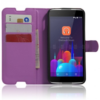 Чехол портмоне подставка с защелкой для Alcatel Idol 4S Фиолетовый
