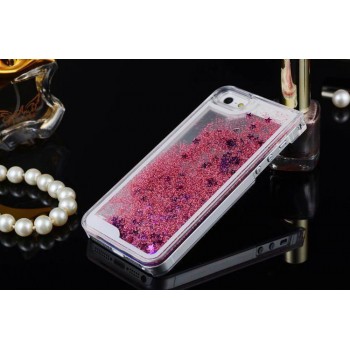 Пластиковый матовый полупрозрачный чехол с внутренней аква аппликацией для Iphone 6 Plus/6s Plus Розовый
