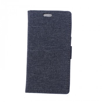 Чехол портмоне подставка с защелкой и тканевым покрытием для Alcatel One Touch Pixi 4 (4) Синий