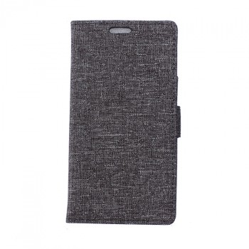 Чехол портмоне подставка с защелкой и тканевым покрытием для Alcatel One Touch Pixi 4 (4) Черный