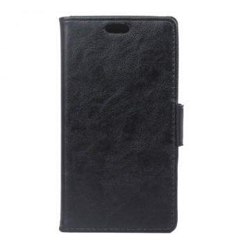 Вощеный чехол портмоне подставка с защелкой для Alcatel One Touch Pixi 4 (4) Черный