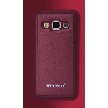 Силиконовый непрозрачный матовый чехол текстура Кожа для Samsung Galaxy A3 Красный