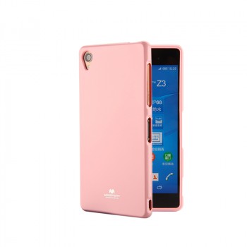 Силиконовый глянцевый непрозрачный чехол повышенной защиты для Sony Xperia Z3 Розовый