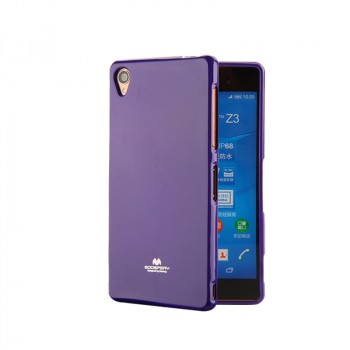 Силиконовый глянцевый непрозрачный чехол повышенной защиты для Sony Xperia Z3 Фиолетовый