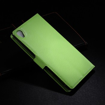 Чехол портмоне подставка с защелкой для Sony Xperia Z3 Зеленый