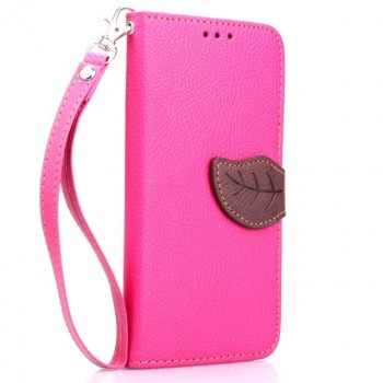 Текстурный чехол портмоне подставка на силиконовой основе с дизайнерской застежкой для Samsung Galaxy S6 Розовый
