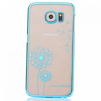 Пластиковый матовый дизайнерский чехол с ручной аппликацией стразами для Samsung Galaxy S6