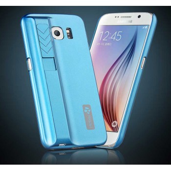 Пластиковый матовый чехол со встроенным прикуривателем для Samsung Galaxy S6 Голубой