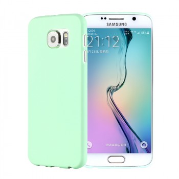 Силиконовый матовый непрозрачный экстратонкий чехол для Samsung Galaxy S6 Зеленый