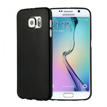 Силиконовый матовый непрозрачный экстратонкий чехол для Samsung Galaxy S6 Черный