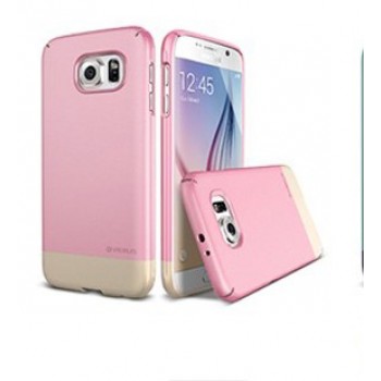 Пластиковый матовый непрозрачный сборный чехол повышенной защиты для Samsung Galaxy S6 Розовый