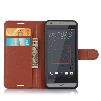 Чехол портмоне подставка на силиконовой основе и магнитной защелкой для HTC Desire 530/630 Коричневый