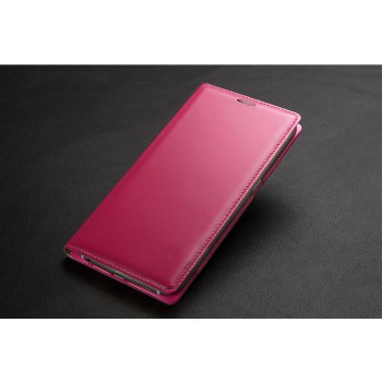 Ультратонкий клеевой кожаный чехол смарт флип для Samsung Galaxy S6 Пурпурный