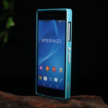 Металлический двухкомпонентный сборный бампер для Sony Xperia Z2 Голубой