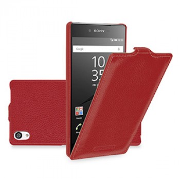 Кожаный чехол вертикальная книжка для Sony Xperia Z5 Premium Красный