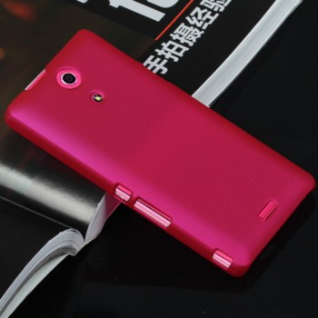 Пластиковый матовый металлик чехол для Sony Xperia ZR Пурпурный