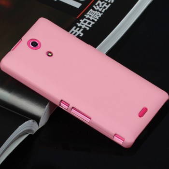 Пластиковый матовый металлик чехол для Sony Xperia ZR Розовый