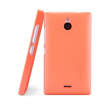 Пластиковый матовый премиум чехол для Nokia Lumia 530 Оранжевый