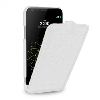 Кожаный чехол вертикальная книжка (премиум нат. кожа) для LG G5