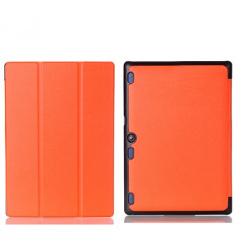 Чехол книжка подставка на непрозрачной поликарбонатной основе для Lenovo Tab 2 A10 Оранжевый