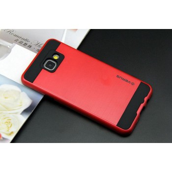 Противоударный двухкомпонентный силиконовый матовый непрозрачный чехол с поликарбонатными вставками экстрим защиты для Samsung Galaxy A5 (2016) Красный