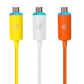 Кабель USB-Micro USB с LED индикацией процесса зарядки двухцветный 1m