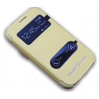 Чехол флип Full Photo Cover с окном вызова и свайпом для Samsung Galaxy S4 Zoom Желтый