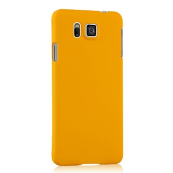 Пластиковый матовый непрозрачный чехол для Samsung Galaxy Alpha Желтый