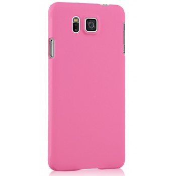 Пластиковый матовый непрозрачный чехол для Samsung Galaxy Alpha Розовый