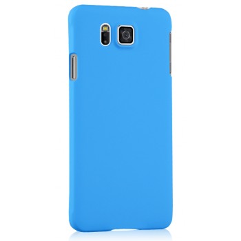 Пластиковый матовый непрозрачный чехол для Samsung Galaxy Alpha Голубой