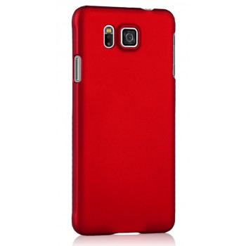 Пластиковый матовый непрозрачный чехол для Samsung Galaxy Alpha Красный