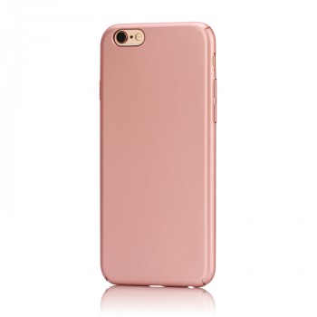 Пластиковый непрозрачный матовый чехол с улучшенной защитой элементов корпуса для Iphone 6 Plus Розовый