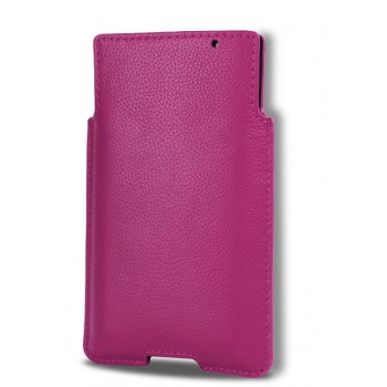 Кожаный мешок с отсеком для карт для Blackberry Priv Пурпурный