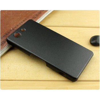 Пластиковый матовый металлик чехол для Sony Xperia Z3 Compact Черный